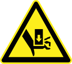 Crush Hazard Warning Sign